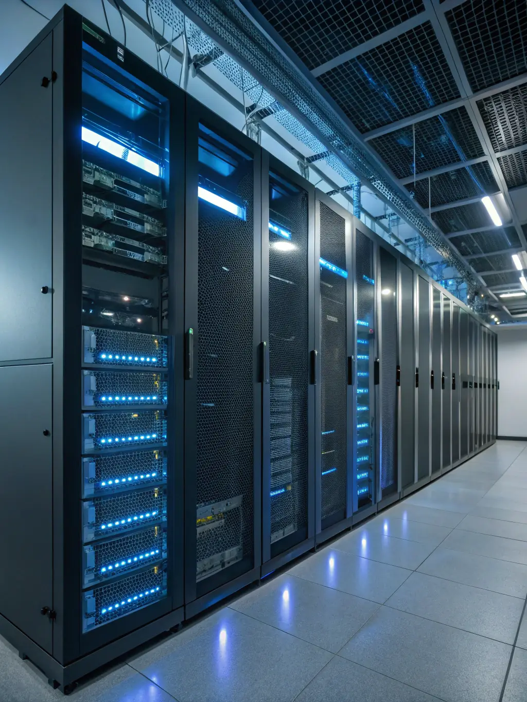 An image representing cloud hosting services, such as servers in a data center, highlighting Apex Innovators' hosting solutions.